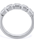 5 Asscher Cut Bezel Set Diamond White Gold Ring Rings H&H Jewels