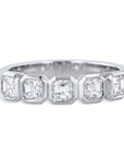 5 Asscher Cut Bezel Set Diamond White Gold Ring Rings H&H Jewels