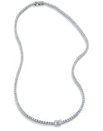 Emerald Cut Center 18kt White Gold Diamond Tennis Necklace Necklaces H&H Jewels