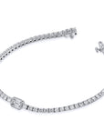 Center Emerald Cut Diamond White Gold Tennis Bracelet Bracelets H&H Jewels