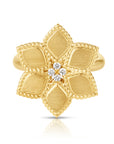 18kt Yellow Gold Daisy Vernazza Diamond Flower Ring Rings Roberto Coin