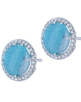 Brazilian Paraiba Pave Diamond Stud Earrings Earrings H&H Jewels