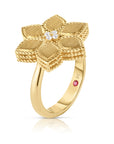 18kt Yellow Gold Daisy Vernazza Diamond Flower Ring Rings Roberto Coin