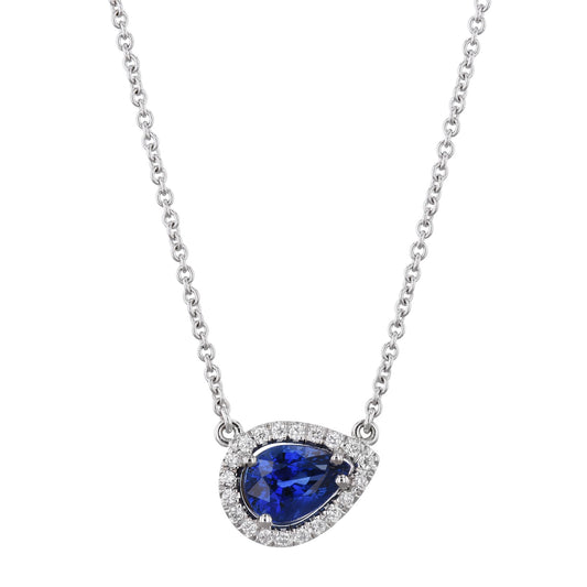1.56 carat Royal Blue Madagascar Sapphire Pendant Necklace Necklaces H&H Jewels