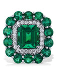 Emerald and Diamond Ring Rings H&H Jewels