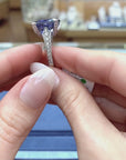 7.89 Carat Iolite and Diamond Ring Rings H&H Jewels