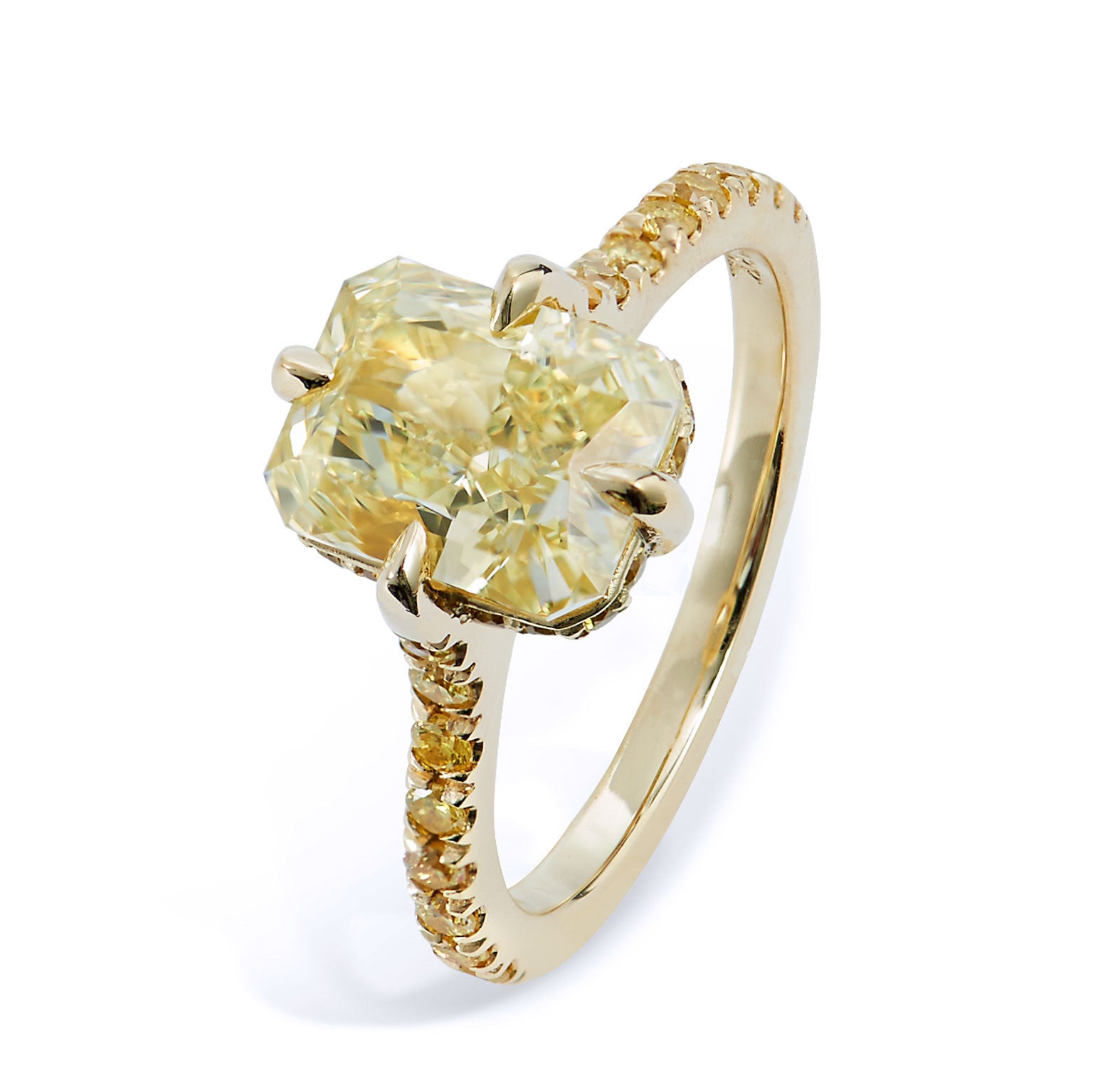 Yellow Diamond Engagement Ring Rings H&amp;H Jewels