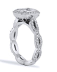 Cushion Cut Diamond Trellace Engagement Ring Rings H&H Jewels