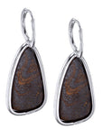 Boulder Opal Slice Diamond Earrings  H&H Jewels