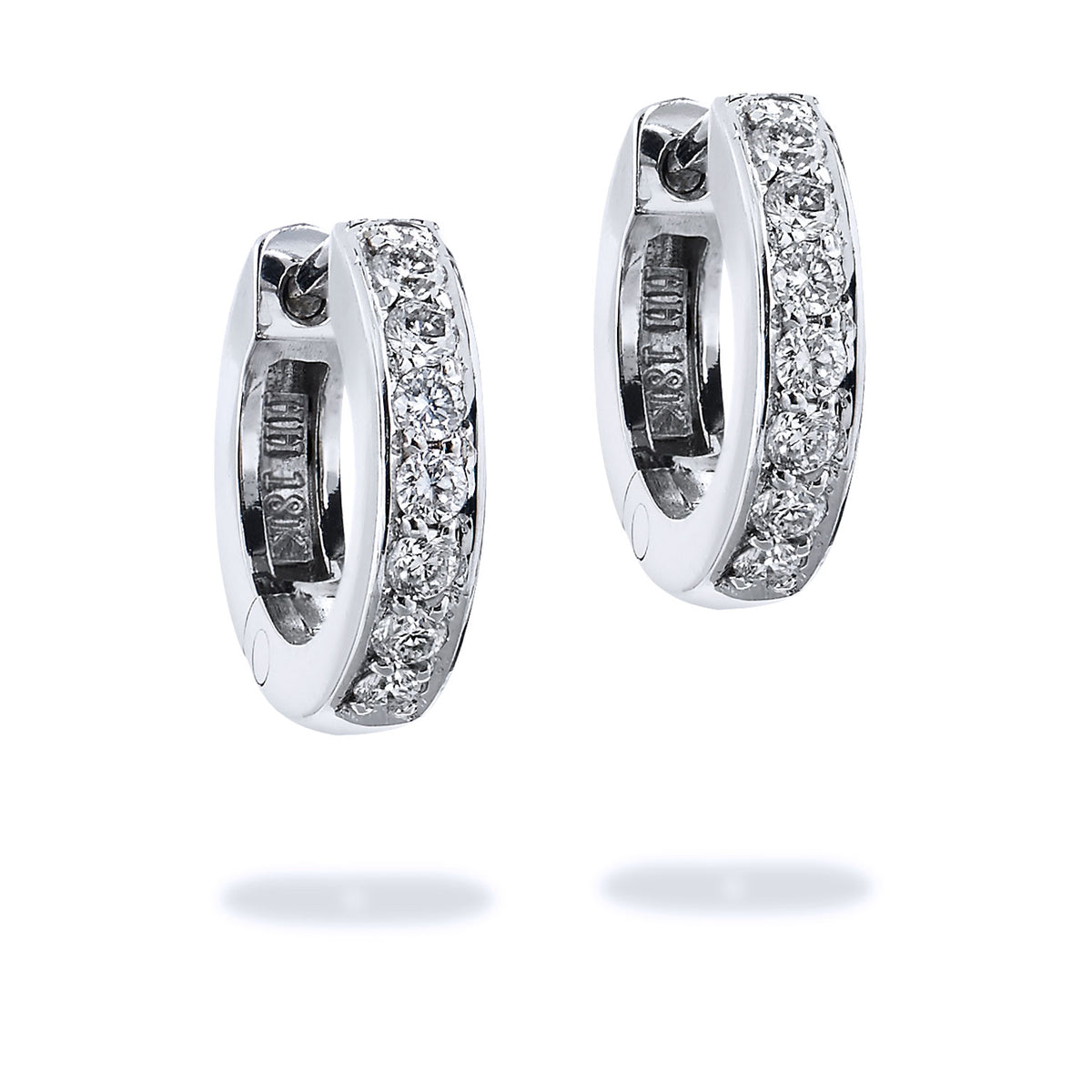 0.22 Carat Diamond Hinged Hoop Earrings Earrings H&H Jewels