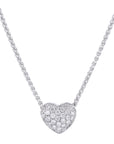 White Gold Diamond Pave Heart Necklace Necklaces Curated by H