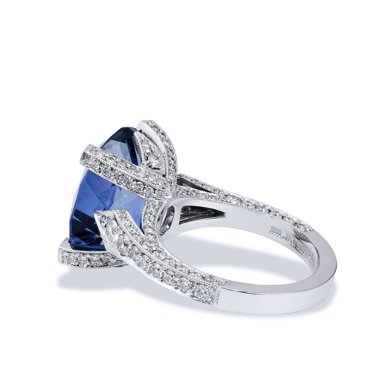 7.89 Carat Iolite and Diamond Ring