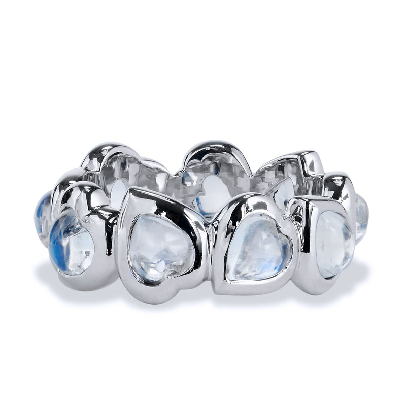 Heart Moonstone White Gold Ring Rings H&H Jewels