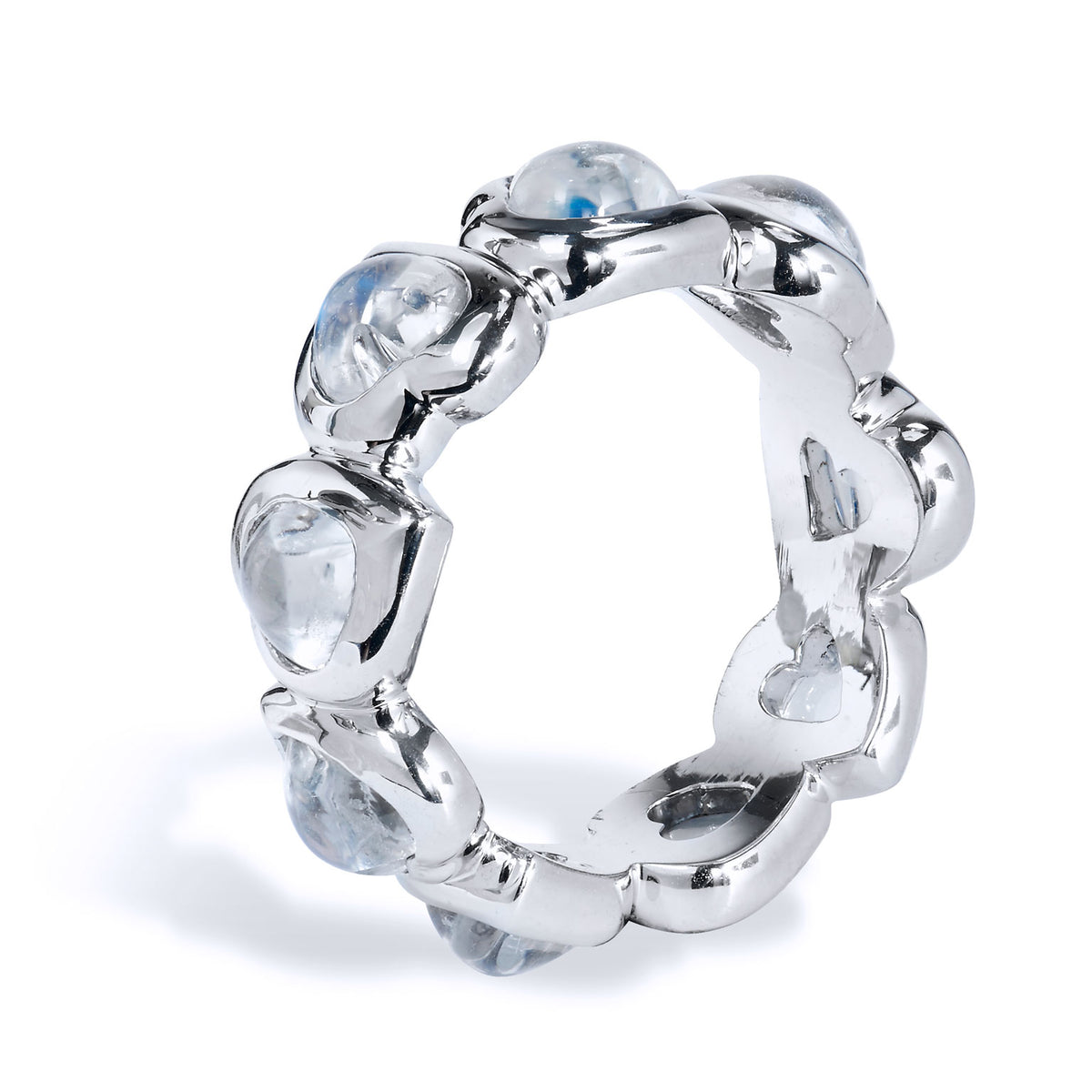 Heart Moonstone White Gold Ring - Alternate View 1