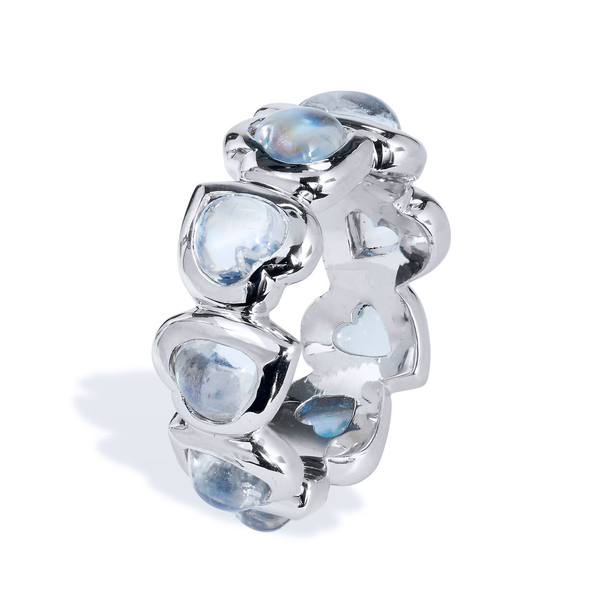 Heart Moonstone White Gold Ring - Alternate View 2