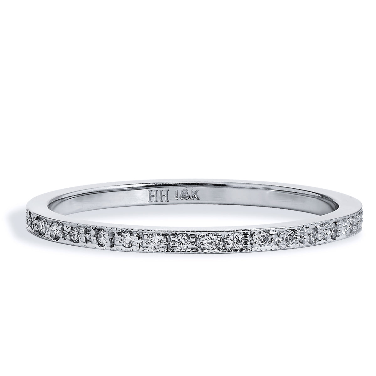 0.12 Carat Diamond 18 Karat White Gold Band Ring Rings H&H Jewels