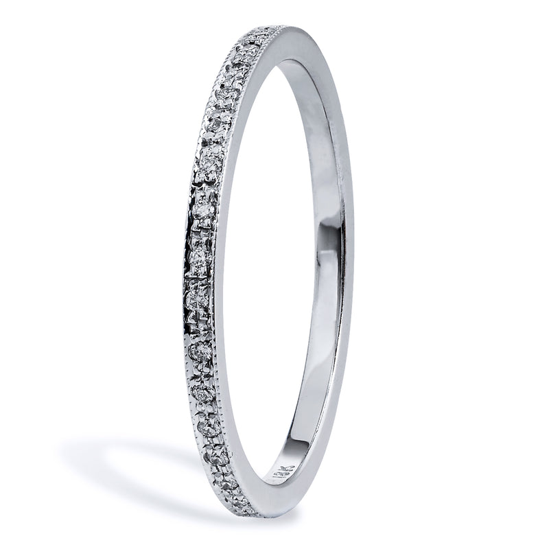 0.12 Carat Diamond 18 Karat White Gold Band Ring Rings H&H Jewels