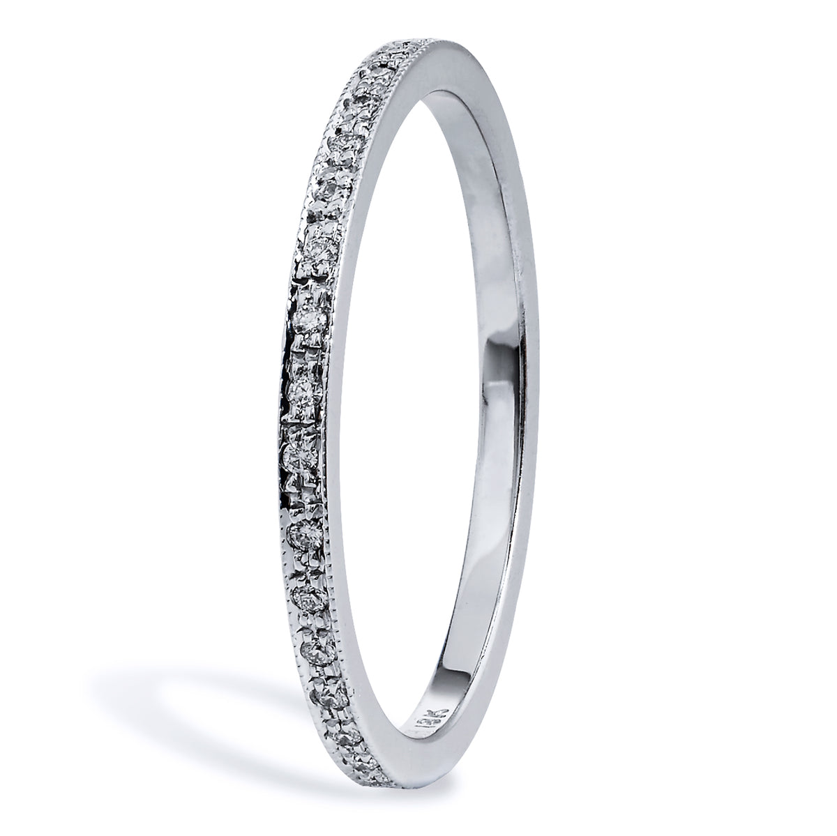 0.12 Carat Diamond 18 Karat White Gold Band Ring - Alternate View 1