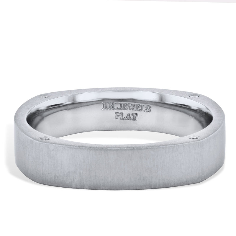 Men’s 0.06 Carat Diamond Platinum Diamond Band Ring Mens H&H Jewels