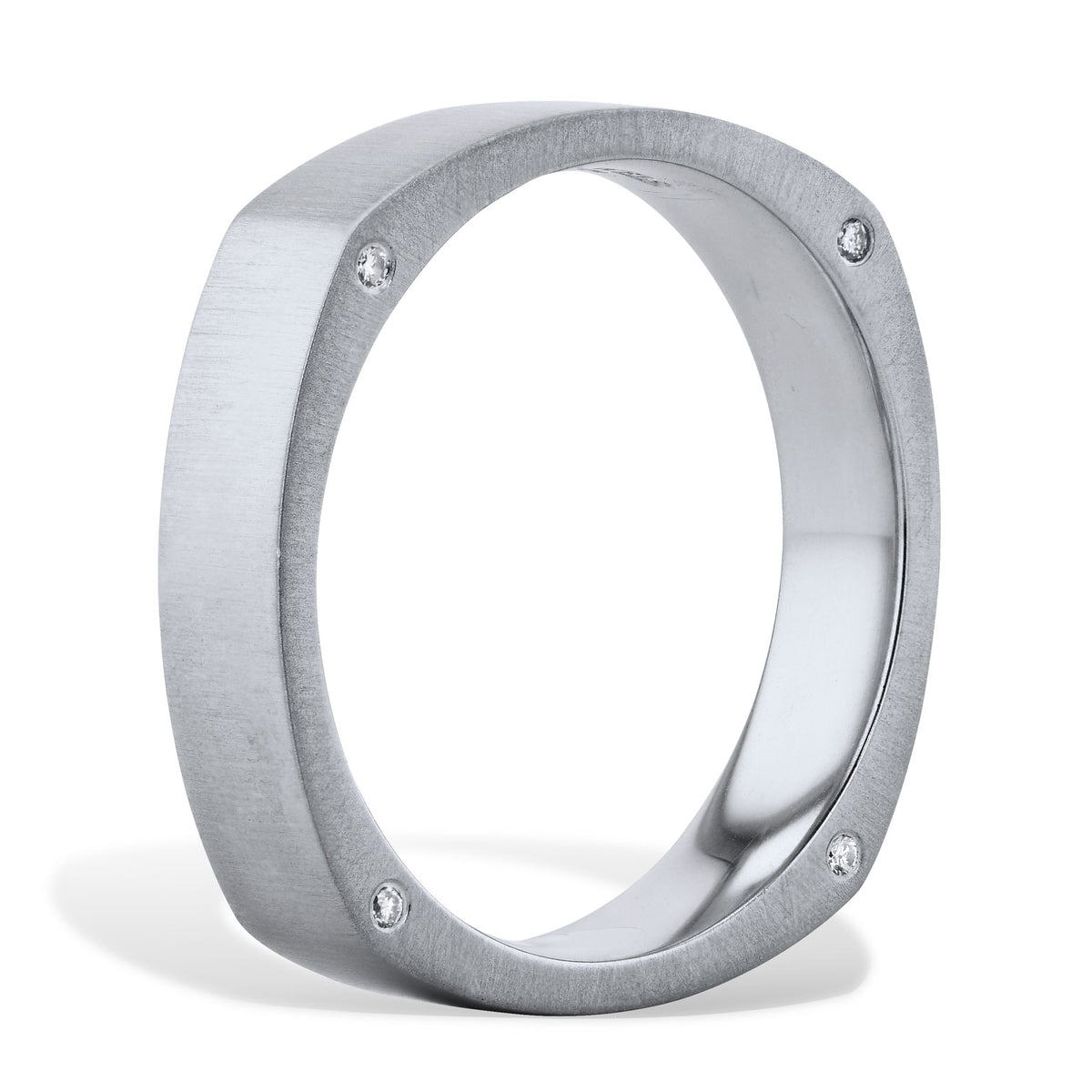 Men’s 0.06 Carat Diamond Platinum Diamond Band Ring - Alternate View 2