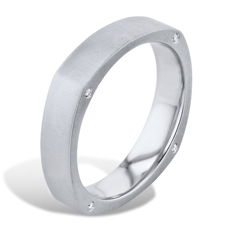 Men’s 0.06 Carat Diamond Platinum Diamond Band Ring Mens H&H Jewels