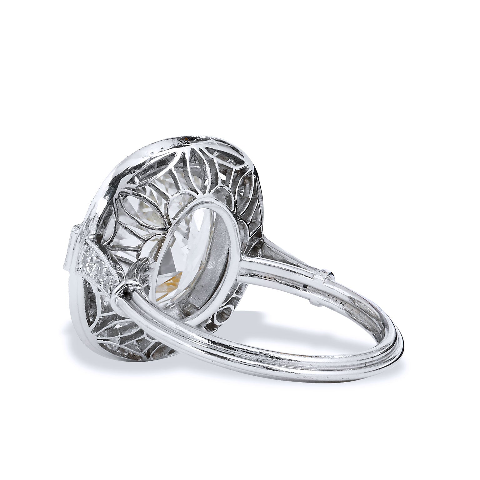 6.53 Carat Cushion Cut Brilliant Diamond Engagement Ring Rings H&amp;H Jewels