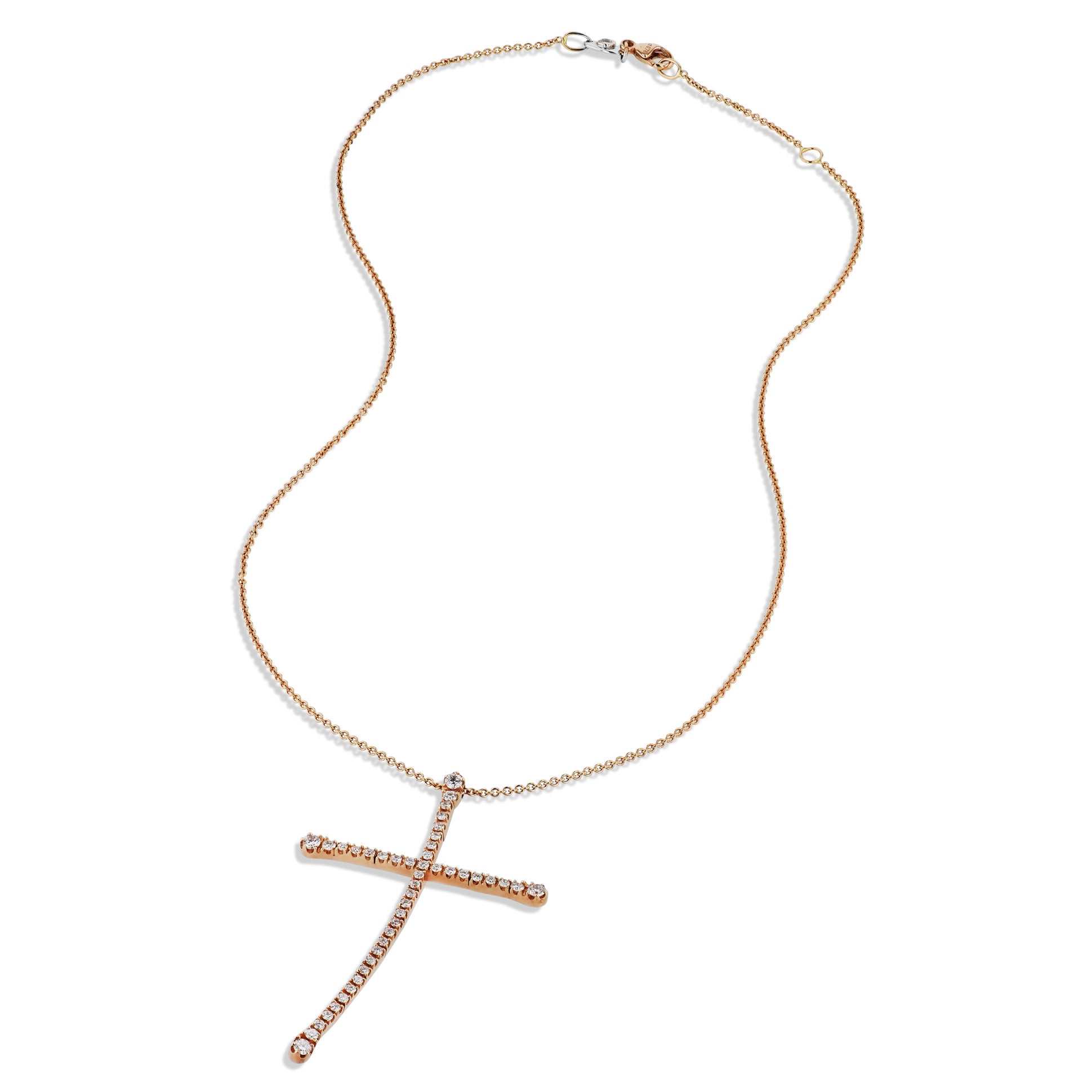 Rose Gold Diamond Cross Pendant Necklace Necklaces Curated by H