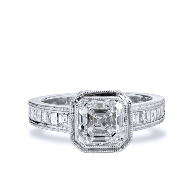 2.00ct Square Emerald Cut Diamond Engagement Ring Engagement Rings H&H Jewels