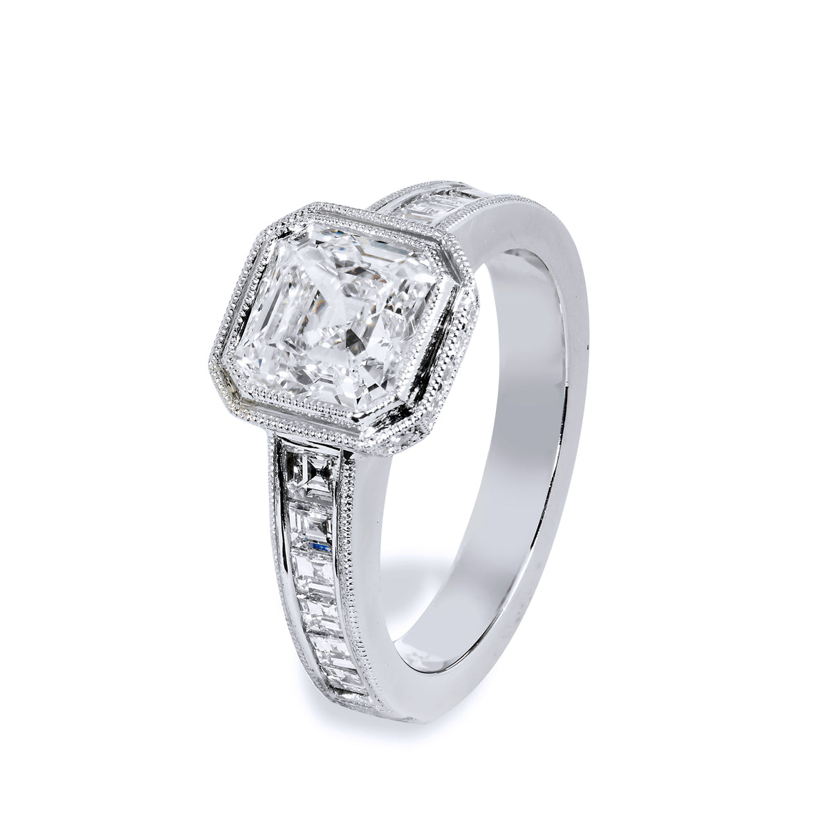 2.00ct Square Emerald Cut Diamond Engagement Ring - Alternate View 2