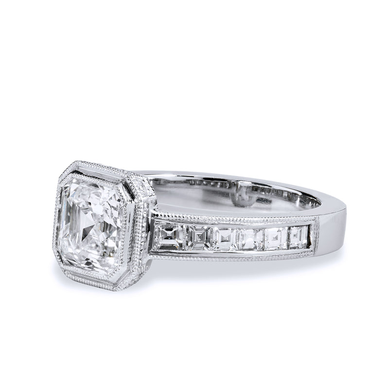 2.00ct Square Emerald Cut Diamond Engagement Ring Engagement Rings H&H Jewels