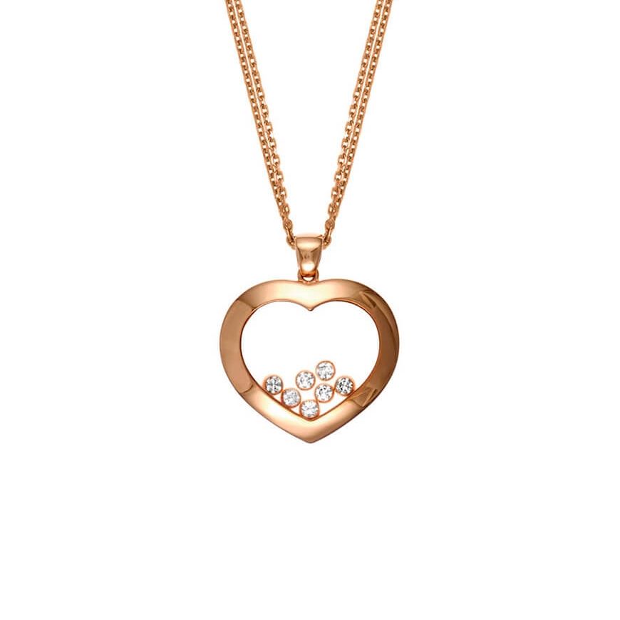 Happy Curves Rose Gold Diamond Pendant Necklace Necklaces Chopard