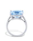 Blue Topaz White Gold Diamond Pave Ring Rings Curated by H