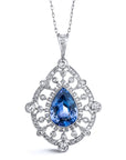 9.83 Carat Edwardian Sapphire and Diamond Pendant Pendants Estate & Vintage