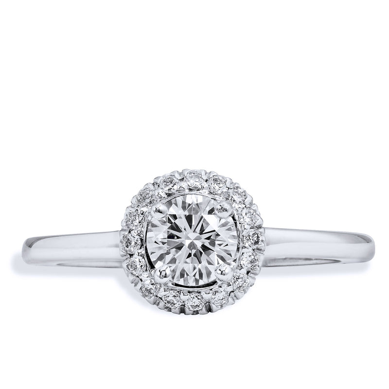 Round Brilliant Cut Diamond Engagement Ring with Halo Engagement Rings H&H Jewels