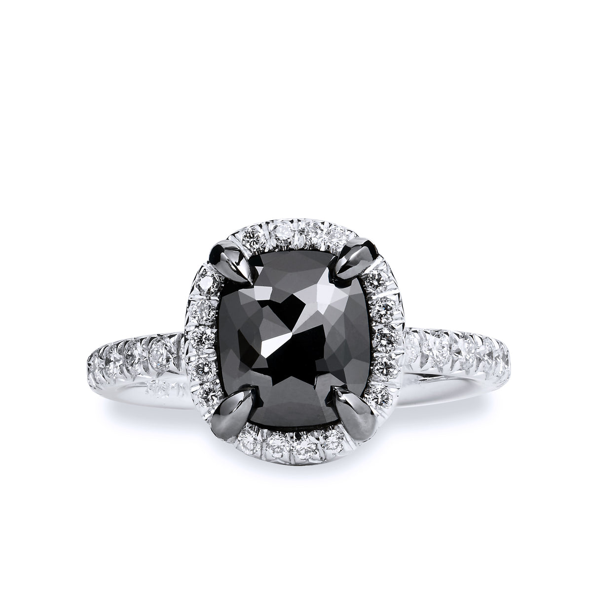 1.94ct Black Diamond White Gold Ring Rings H&H Jewels