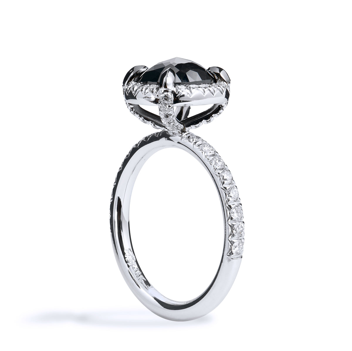 1.94ct Black Diamond White Gold Ring - Alternate View 3