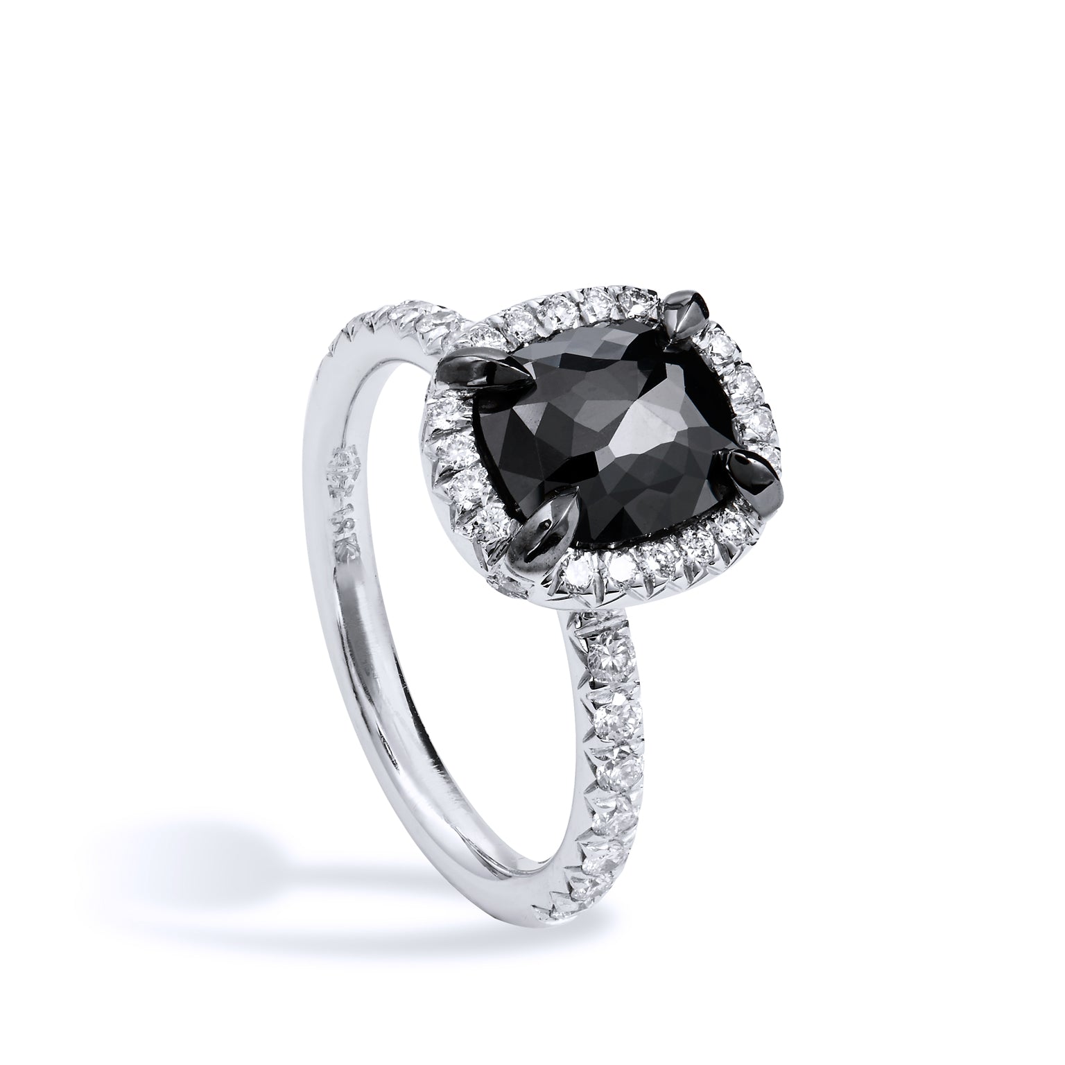 1.94ct Black Diamond White Gold Ring Rings H&amp;H Jewels