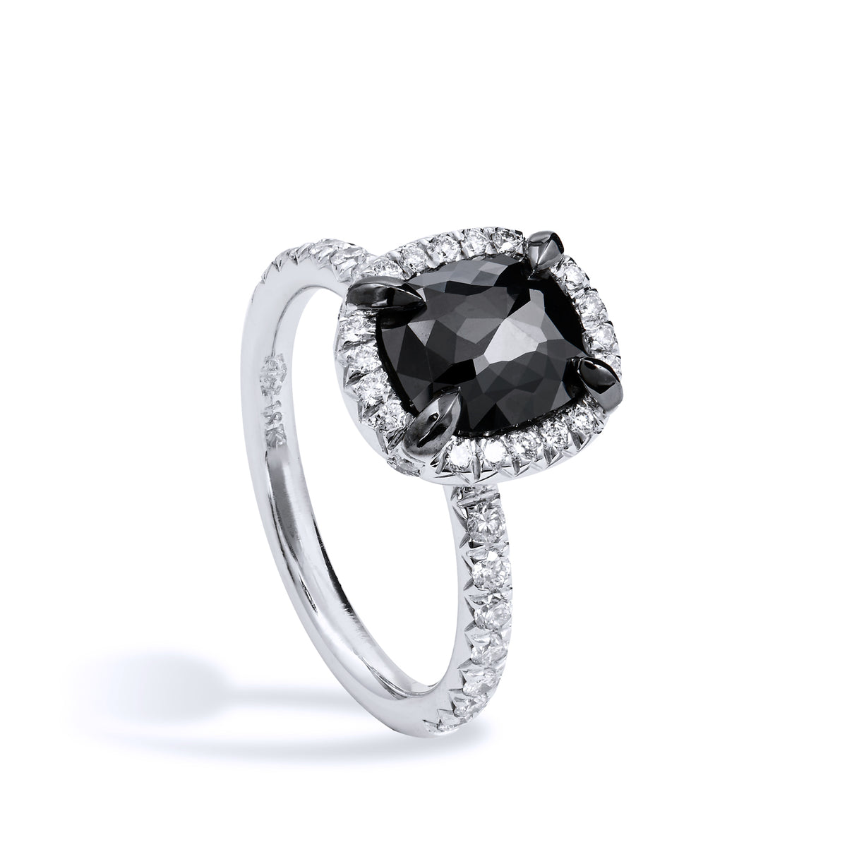 1.94ct Black Diamond White Gold Ring - Alternate View 2