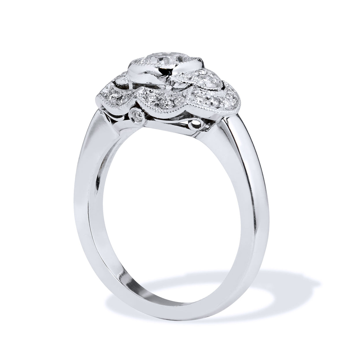 0.67 Carat Cushion Cut Diamond Engagement Ring - Alternate View 2