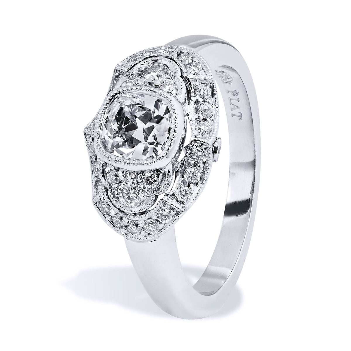 0.67 Carat Cushion Cut Diamond Engagement Ring - Alternate View 1