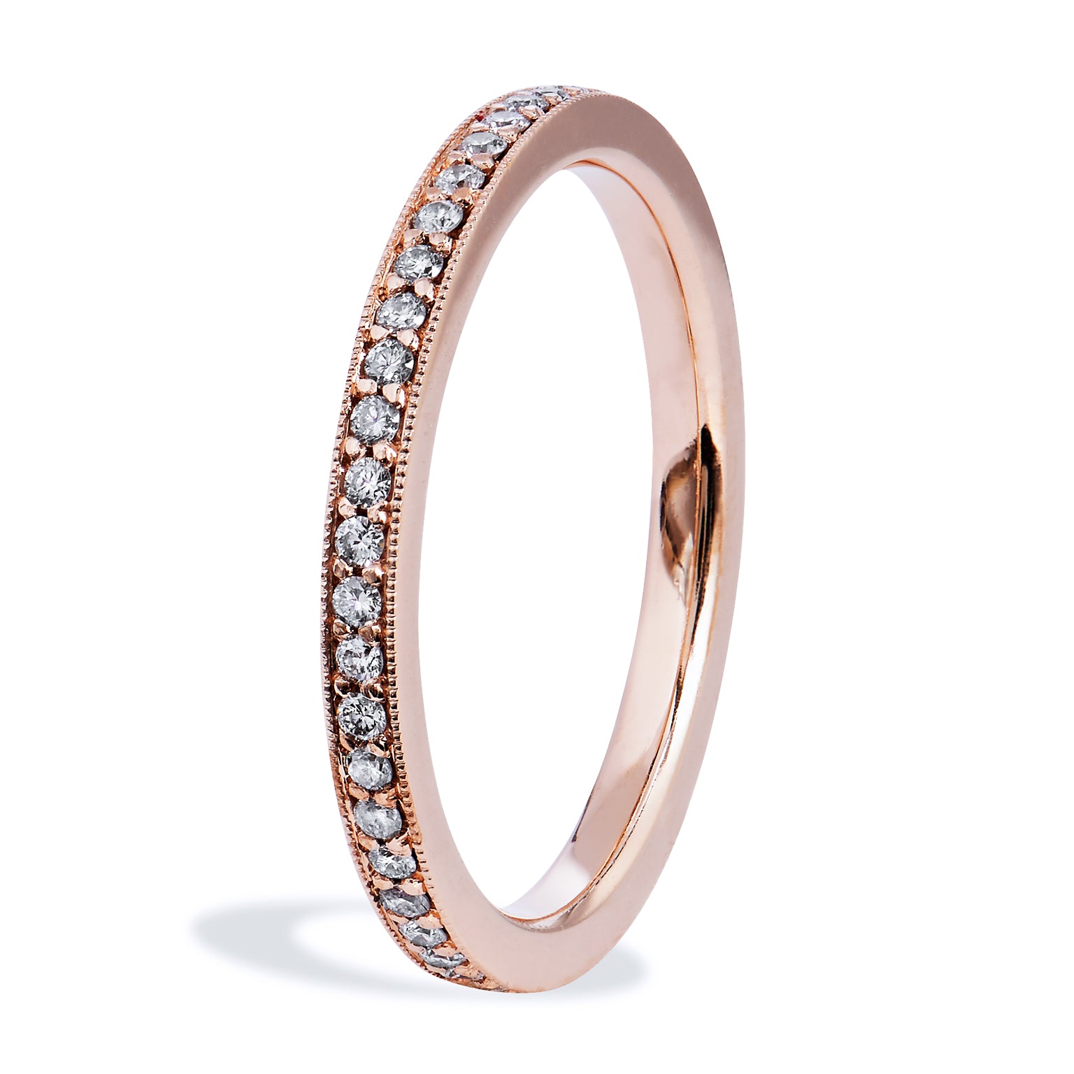 Rose Gold Diamond Eternity Band Rings H&amp;H Jewels