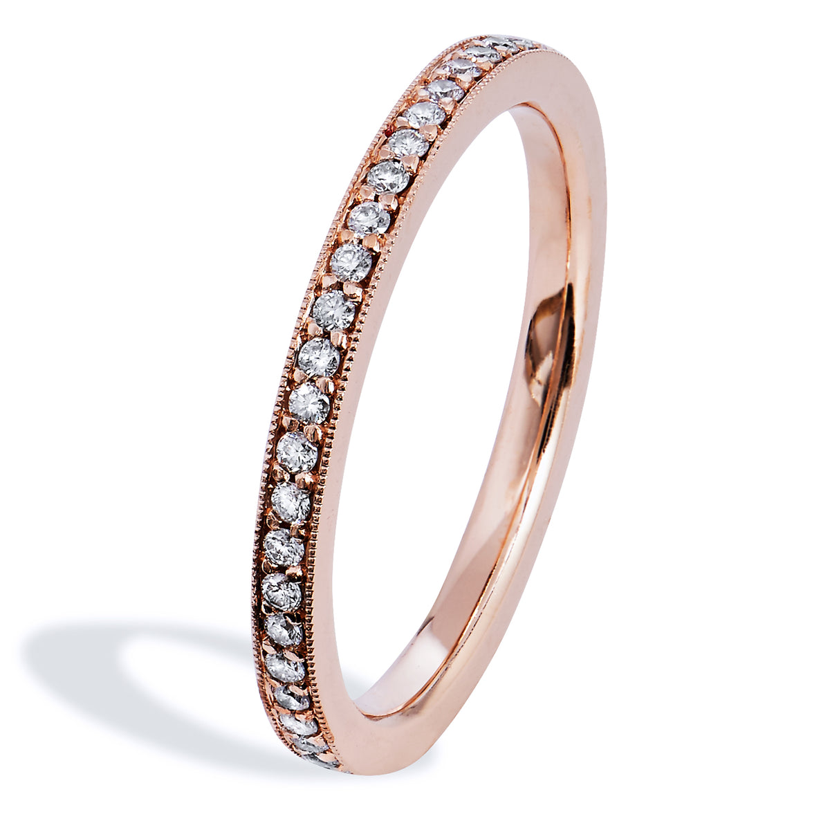 Rose Gold Diamond Eternity Band - Alternate View 2
