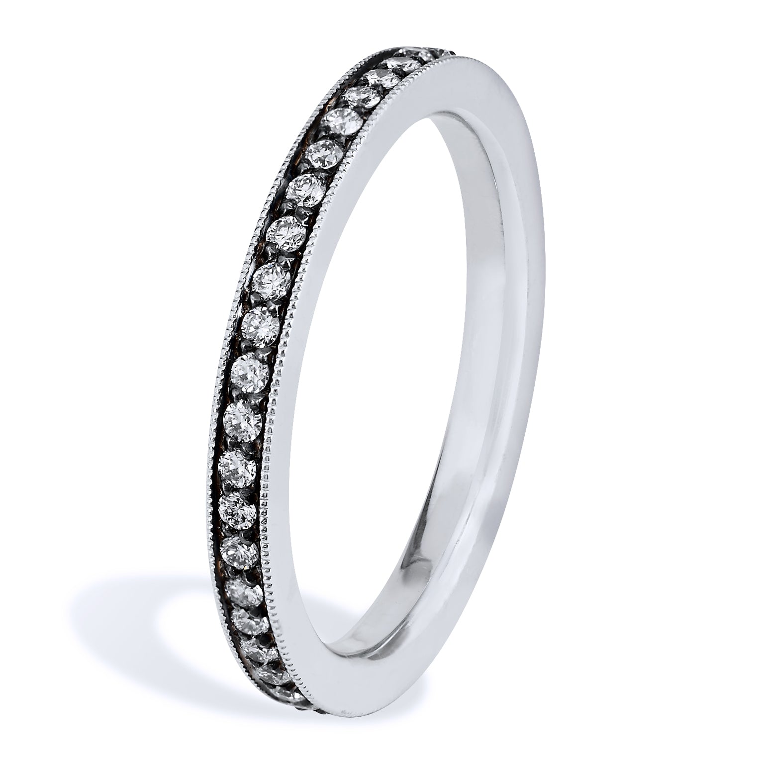 0.31 Carat Diamond With Rhodium Eternity Band Ring Rings H&amp;H Jewels