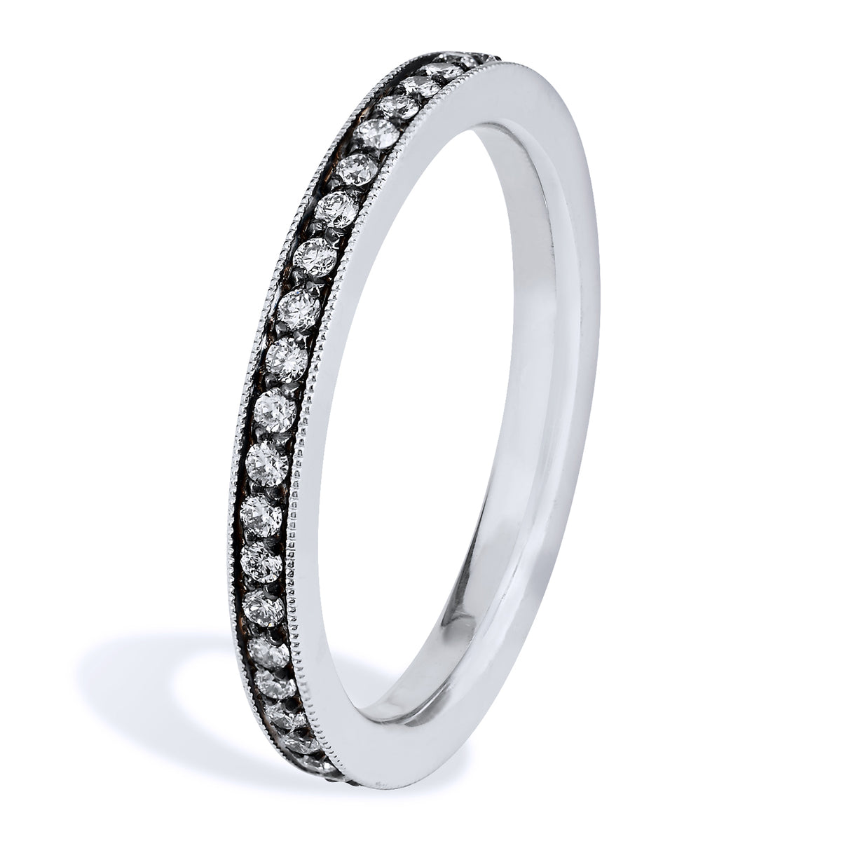 0.31 Carat Diamond With Rhodium Eternity Band Ring - Alternate View 2