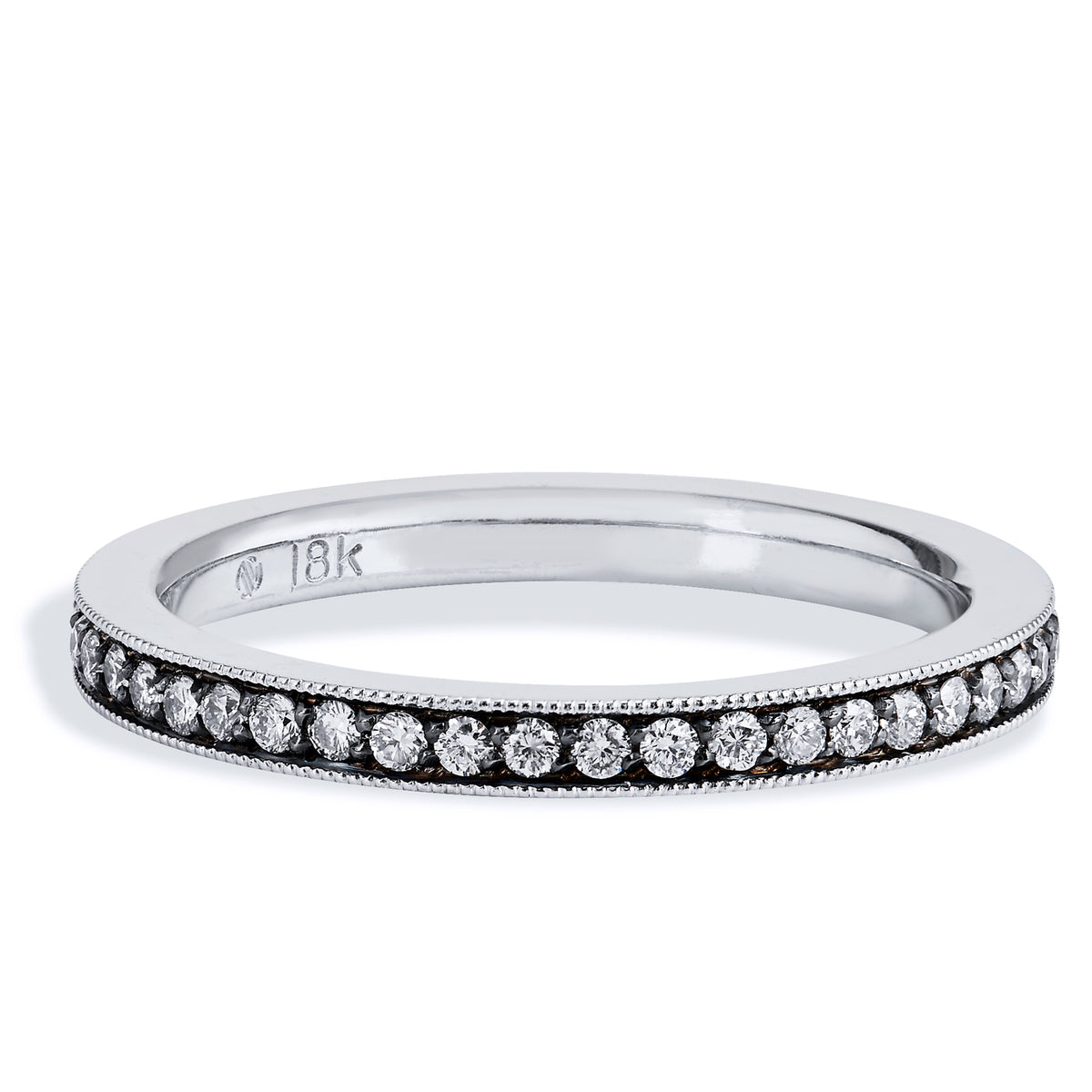 0.31 Carat Diamond With Rhodium Eternity Band Ring Rings H&H Jewels