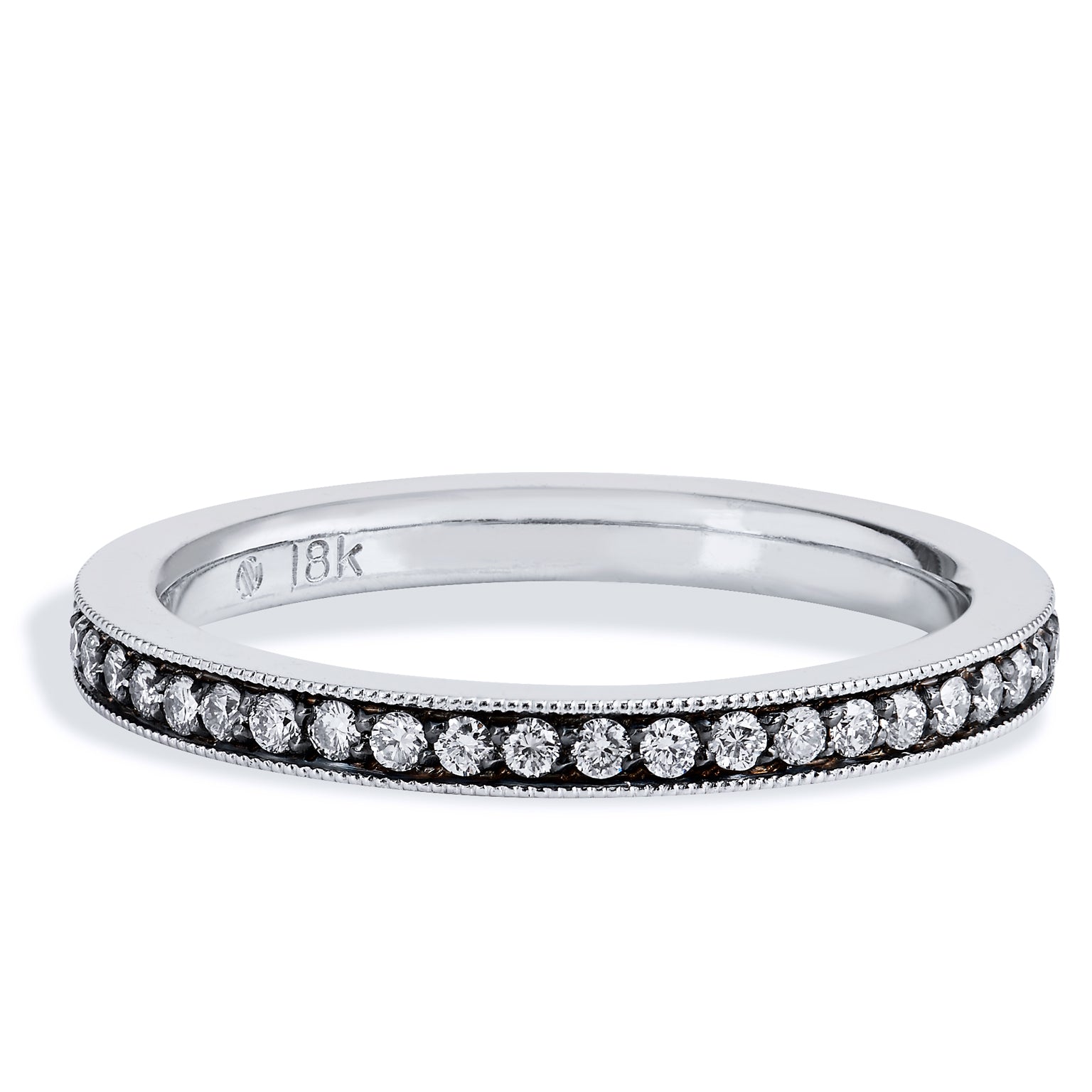 0.31 Carat Diamond With Rhodium Eternity Band Ring Rings H&amp;H Jewels