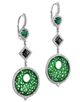 Jadeite And Emerald Modern Dangle Earrings Earrings H&H Jewels