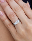 Platinum 3 Princess Cut Diamond Engagement Ring Rings H&H Jewels
