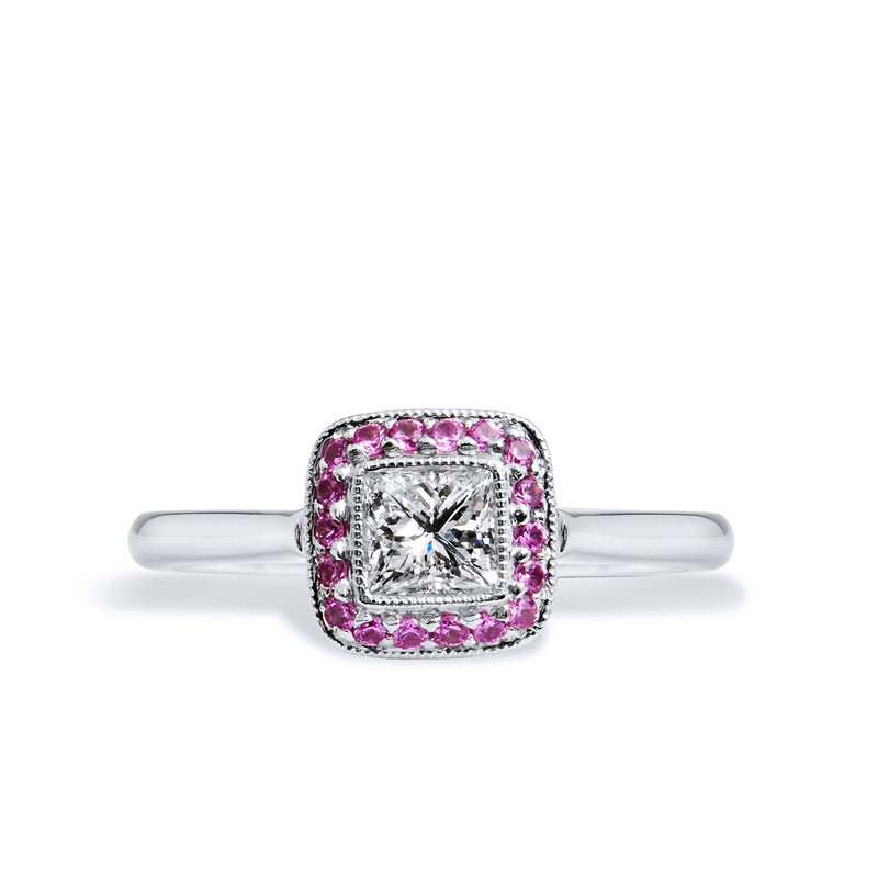 0.40ct Diamond and Pink Sapphire Ring Rings H&H Jewels
