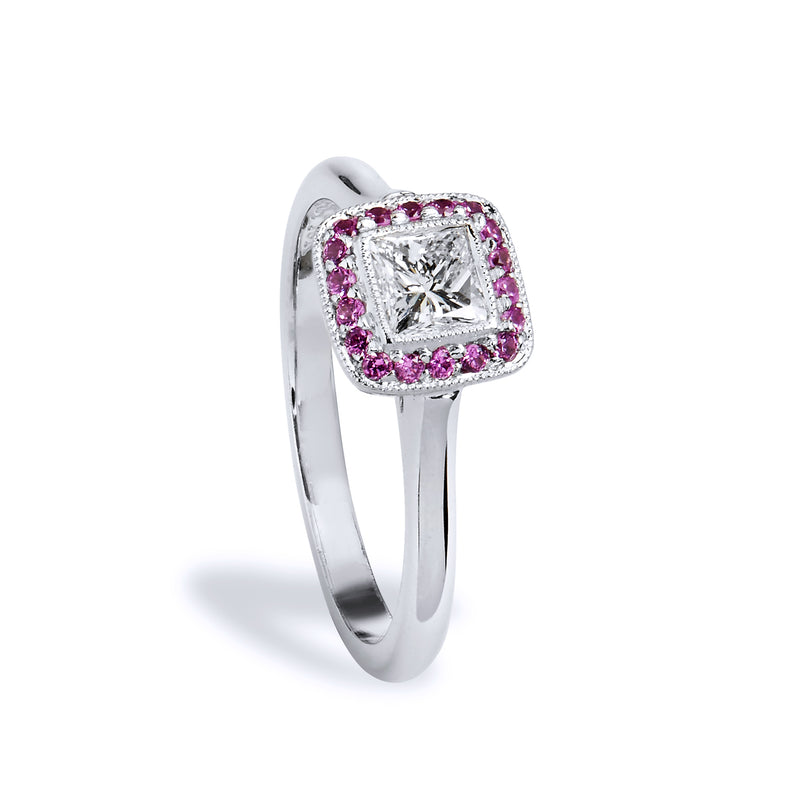 0.40ct Diamond and Pink Sapphire Ring Rings H&H Jewels